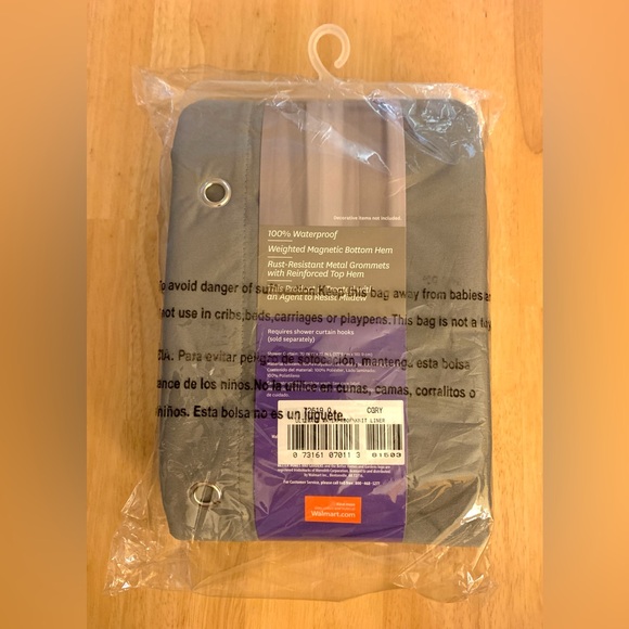 NWT Shower Liner (solid gray) - Picture 2 of 8